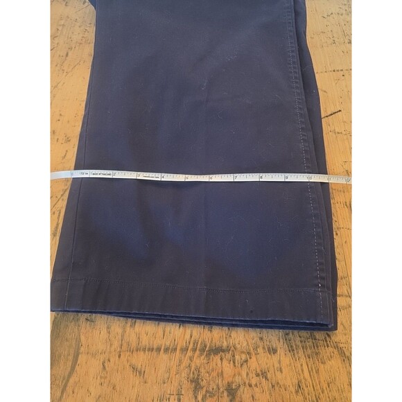 TALBOTS Women's Navy Wide-Leg‎ Crop Chino Pants SIZE 12 High-Rise Cotton Blend - Picture 10 of 10